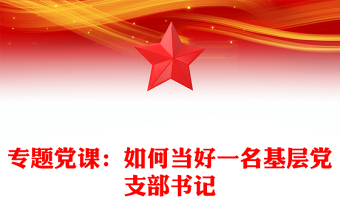 专题党课：如何当好一名基层党支部书记