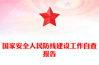 国家安全人民防线建设工作自查报告