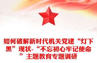 如何破解新时代机关党建“灯下黑”现状-“不忘初心牢记使命”主题教育专题调研