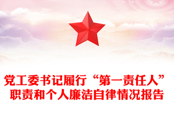 党工委书记履行“第一责任人”职责和个人廉洁自律情况报告