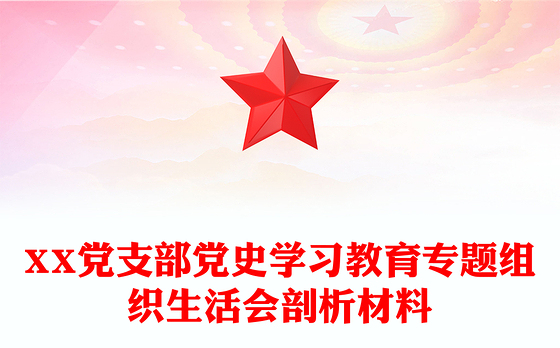 XX党支部党史学习教育专题组织生活会剖析材料