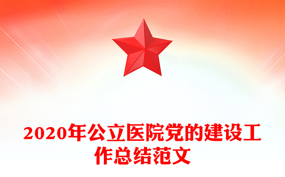2020年公立医院党的建设工作总结范文