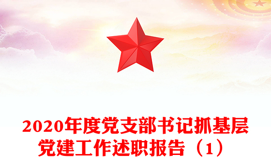 2020年度党支部书记抓基层党建工作述职报告（1）