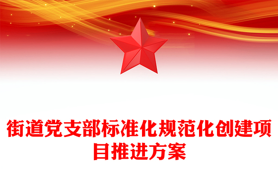 街道党支部标准化规范化创建项目推进方案