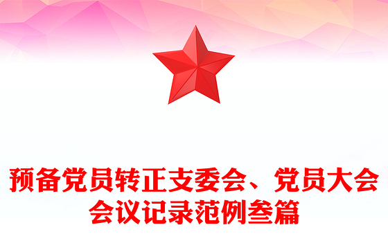 预备党员转正支委会、党员大会会议记录范例叁篇