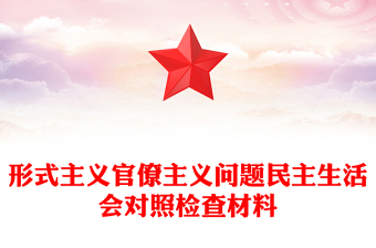 形式主义官僚主义问题民主生活会对照检查材料