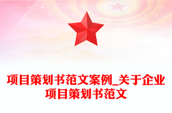 项目策划书范文案例_关于企业项目策划书范文