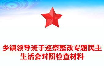 乡镇领导班子巡察整改专题民主生活会对照检查材料