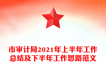 市审计局2021年上半年工作总结及下半年工作思路范文