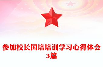 参加校长国培培训学习心得体会3篇