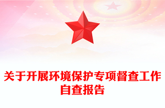 关于开展环境保护专项督查工作自查报告
