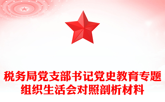 税务局党支部书记党史教育专题组织生活会对照剖析材料