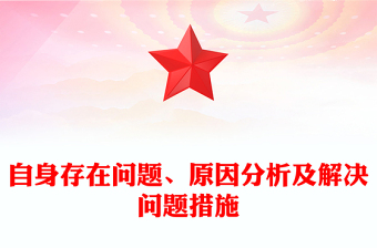 自身存在问题、原因分析及解决问题措施