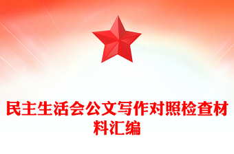 民主生活会公文写作对照检查材料汇编