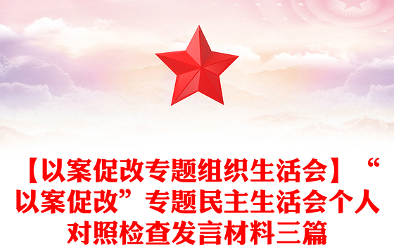【以案促改专题组织生活会】“以案促改”专题民主生活会个人对照检查发言材料三篇