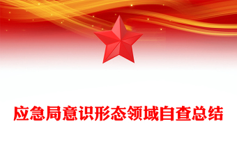 应急局意识形态领域自查总结