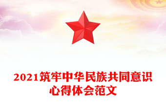 2021筑牢中华民族共同意识心得体会范文