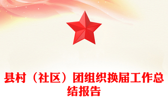 县村（社区）团组织换届工作总结报告
