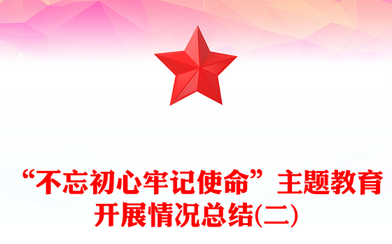 “不忘初心牢记使命”主题教育开展情况总结(二)