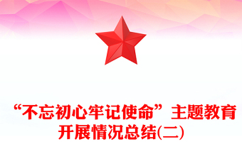 “不忘初心牢记使命”主题教育开展情况总结(二)