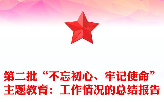 第二批“不忘初心、牢记使命”主题教育：工作情况的总结报告