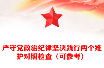 严守党政治纪律坚决践行两个维护对照检查（可参考）