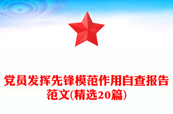 党员发挥先锋模范作用自查报告范文(精选20篇)