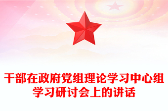 干部在政府党组理论学习中心组学习研讨会上的讲话
