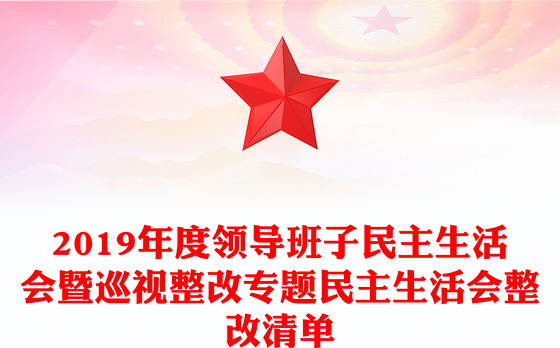2019年度领导班子民主生活会暨巡视整改专题民主生活会整改清单
