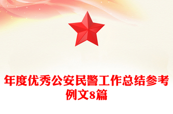 年度优秀公安民警工作总结参考例文8篇