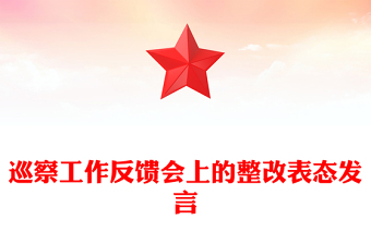巡察工作反馈会上的整改表态发言