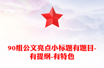 90组公文亮点小标题有题目-有提纲-有特色
