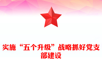 实施“五个升级”战略抓好党支部建设