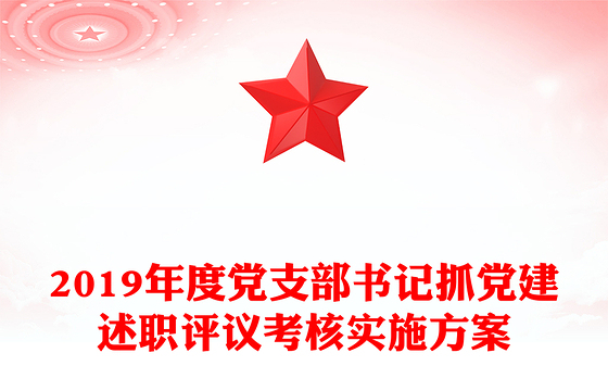 2019年度党支部书记抓党建述职评议考核实施方案