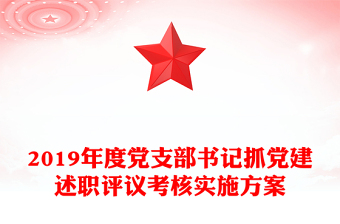2019年度党支部书记抓党建述职评议考核实施方案