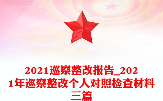 2021巡察整改报告_2021年巡察整改个人对照检查材料三篇