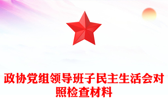 政协党组领导班子民主生活会对照检查材料