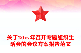 关于20xx年召开专题组织生活会的会议方案报告范文