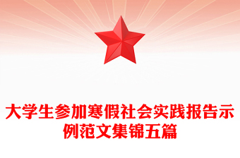 大学生参加寒假社会实践报告示例范文集锦五篇