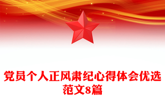 党员个人正风肃纪心得体会优选范文8篇