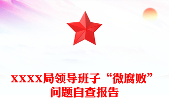 XXXX局领导班子“微腐败”问题自查报告