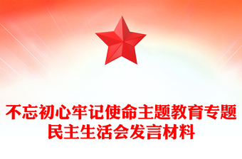 不忘初心牢记使命主题教育专题民主生活会发言材料