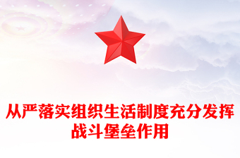 从严落实组织生活制度充分发挥战斗堡垒作用