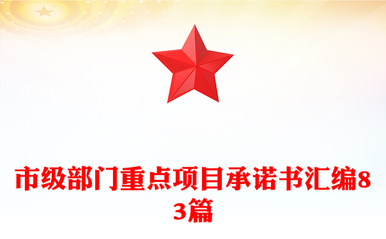 市级部门重点项目承诺书汇编83篇