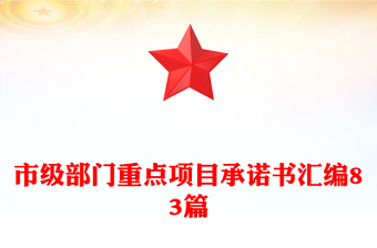 市级部门重点项目承诺书汇编83篇