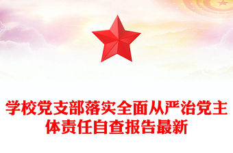 学校党支部落实全面从严治党主体责任自查报告最新