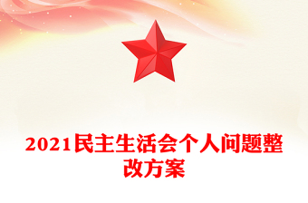 2021民主生活会个人问题整改方案