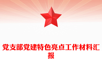 党支部党建特色亮点工作材料汇报