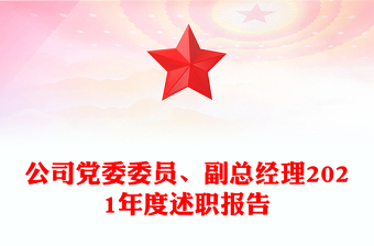 公司党委委员、副总经理2021年度述职报告