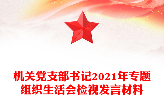 机关党支部书记2021年专题组织生活会检视发言材料